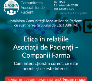 Am deschis înscrierile la cea de a doua întâlnire digitală a Comunității Asociațiilor de Pacienți – Caspa.ro