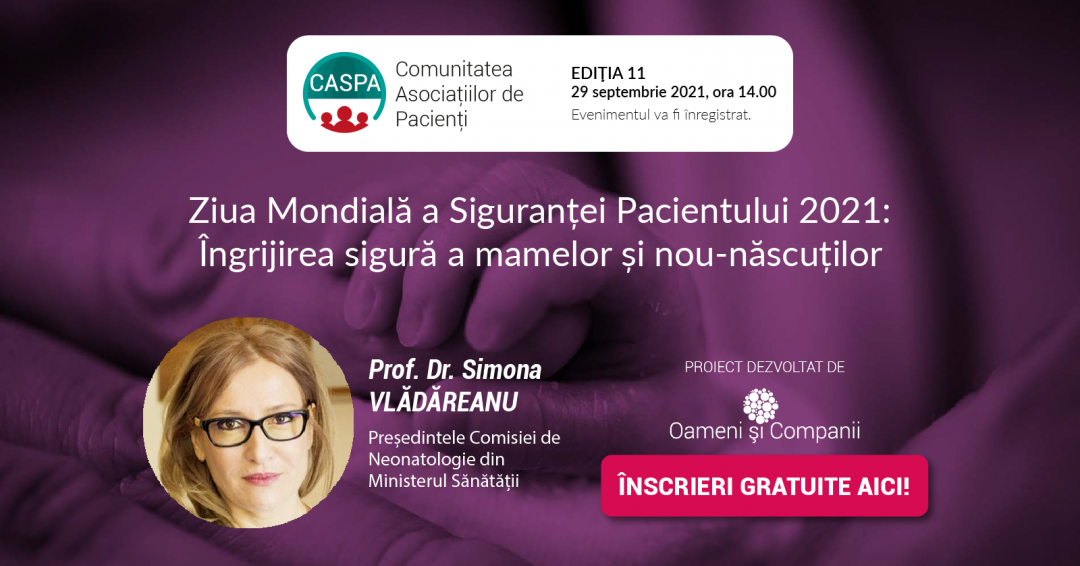 Prof. Dr. Simona Vlădăreanu, Președinta Comisiei de Neonatologie, vine la întâlnirea Comunității CASPA.ro