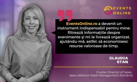Claudia Stan: EventsOnline.ro mă ajută să economisesc resurse valoroase de timp