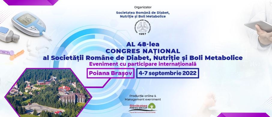 Congresul Național al Societății Române de Diabet, Nutriție și Boli Metabolice 2022 are loc la Poiana Brașov, între 4 și 7 septembrie