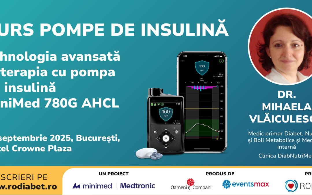 Curs cu noțiuni practice dedicat terapiei cu pompa de insulină, vineri 26 septembrie în București