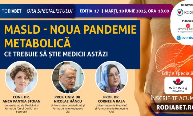 Trei speakeri excepționali vorbesc despre MASLD – noua pandemie metabolică, la Ora Specialistului Rodiabet din 10 iunie