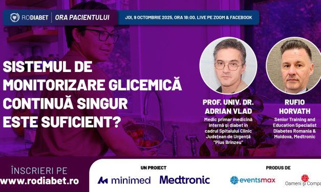 Sistemul de monitorizare glicemică continuă singur e suficient? Descoperă răspunsul la Ora Pacientului Rodiabet, astăzi de la ora 18.00!